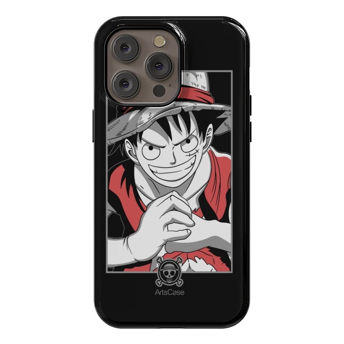 iPhone 14 Pro max StrongFit Gear Up for Adventure: Unleash Your Inner Pirate with Captivating Luffy by ArtsCase