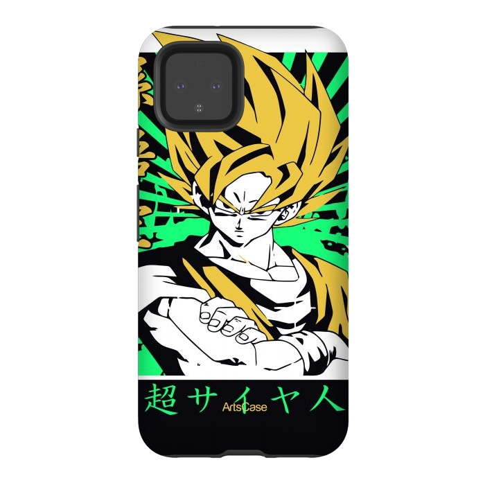 Pixel 4 StrongFit Unleash the Inner Warrior: Transform Your Collection with Super Saiyan-Inspired by ArtsCase