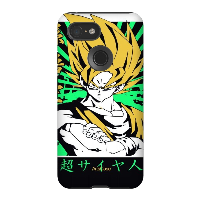 Pixel 3 StrongFit Unleash the Inner Warrior: Transform Your Collection with Super Saiyan-Inspired by ArtsCase