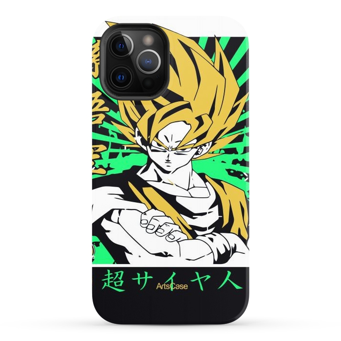 iPhone 12 Pro StrongFit Unleash the Inner Warrior: Transform Your Collection with Super Saiyan-Inspired by ArtsCase