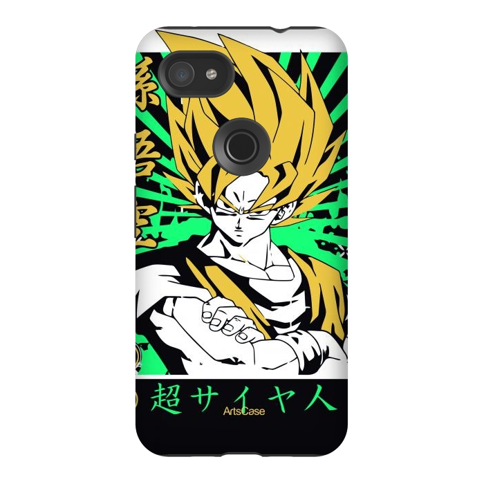 Pixel 3AXL StrongFit Unleash the Inner Warrior: Transform Your Collection with Super Saiyan-Inspired by ArtsCase