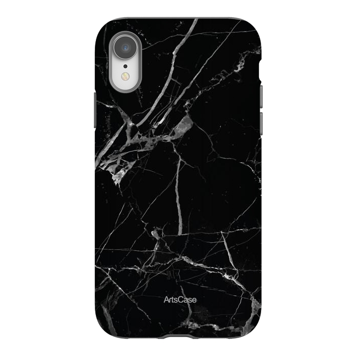 iPhone Xr StrongFit Noir Marble by ArtsCase