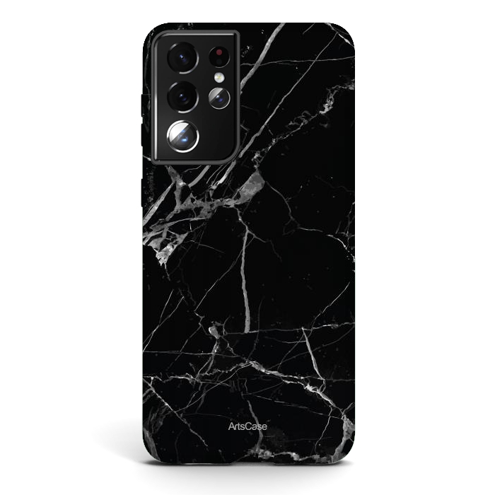 Galaxy S21 ultra StrongFit Noir Marble by ArtsCase