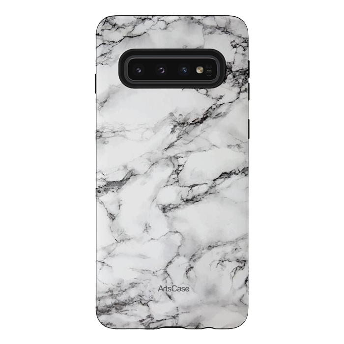 Galaxy S10 StrongFit White Satin  by ArtsCase