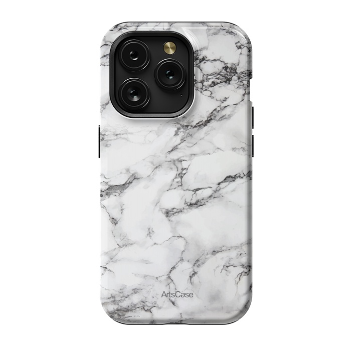 iPhone 15 Pro StrongFit White Satin  by ArtsCase