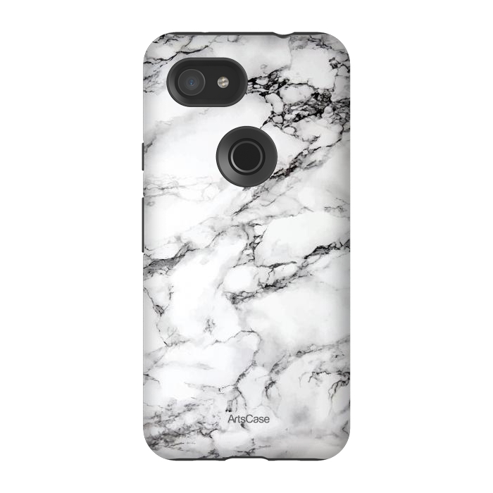 Pixel 3A StrongFit White Satin  by ArtsCase