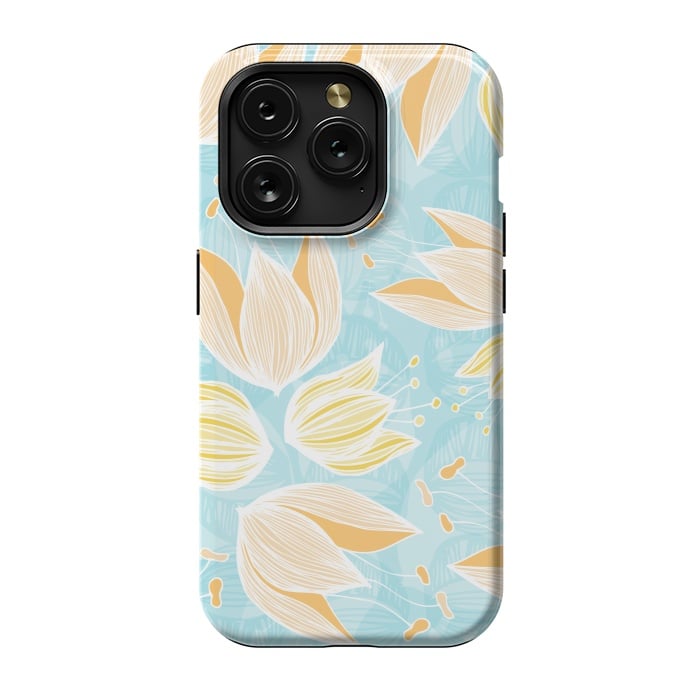 iPhone 15 Pro StrongFit Blumen Blue by Anchobee