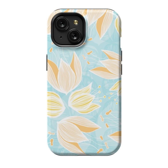 iPhone 15 StrongFit Blumen Blue by Anchobee