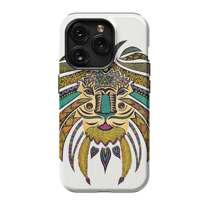 iPhone 15 Pro StrongFit Emperor Tribal Lion by Pom Graphic Design