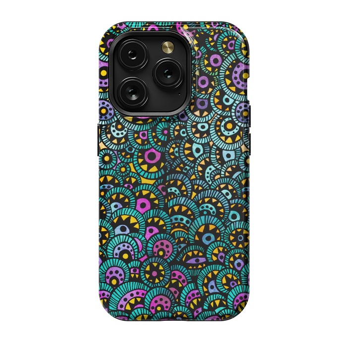 iPhone 15 Pro StrongFit Peacock Tail by Pom Graphic Design