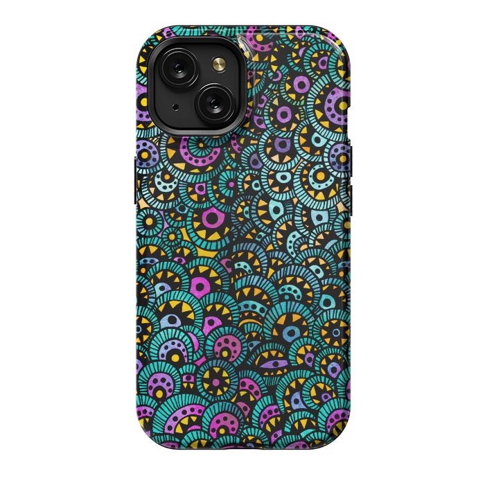 iPhone 15 StrongFit Peacock Tail by Pom Graphic Design