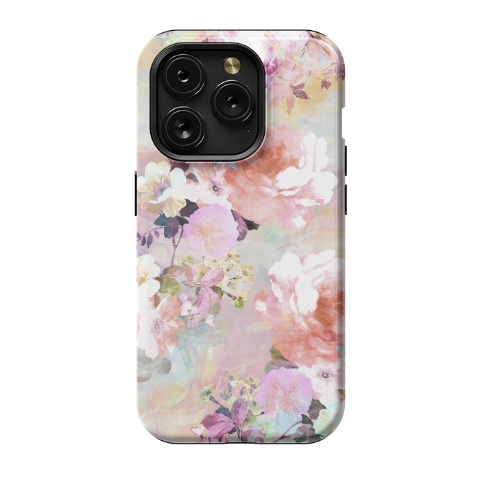 iPhone 15 Pro StrongFit Watercolor Flowers by Girly Trend