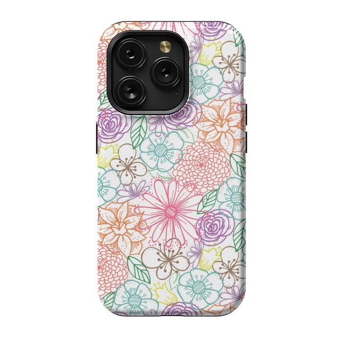 iPhone 15 Pro StrongFit Bright Floral by TracyLucy Designs