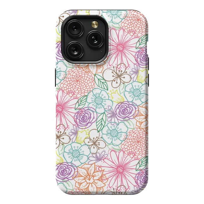 iPhone 15 Pro Max StrongFit Bright Floral by TracyLucy Designs