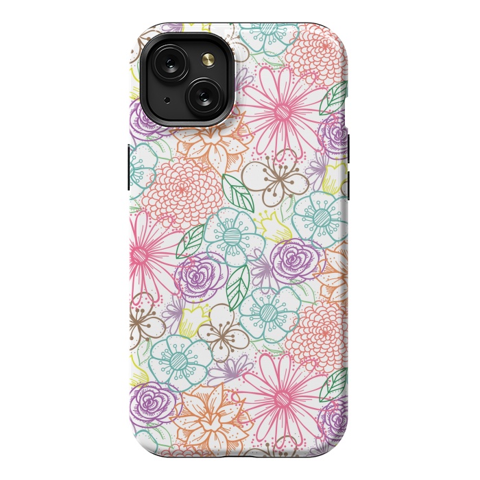 iPhone 15 Plus StrongFit Bright Floral by TracyLucy Designs