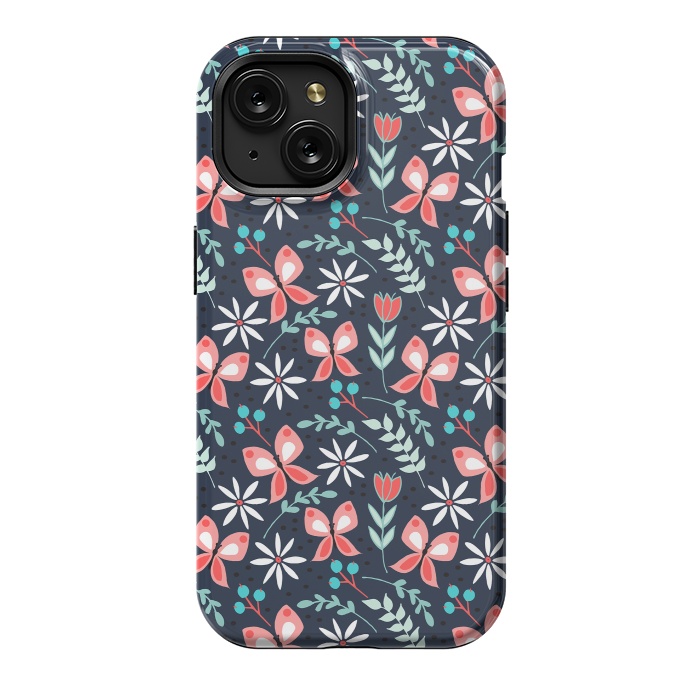 iPhone 15 StrongFit Midnight Butterfly by Dunia Nalu
