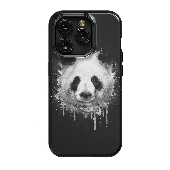 iPhone 15 Pro StrongFit Panda Portrait in Black White by Philipp Rietz
