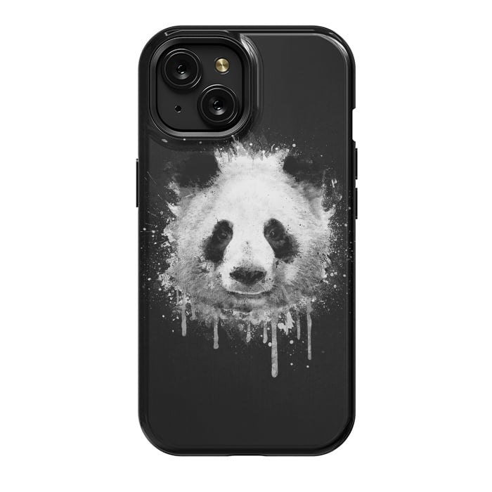 iPhone 15 StrongFit Panda Portrait in Black White by Philipp Rietz