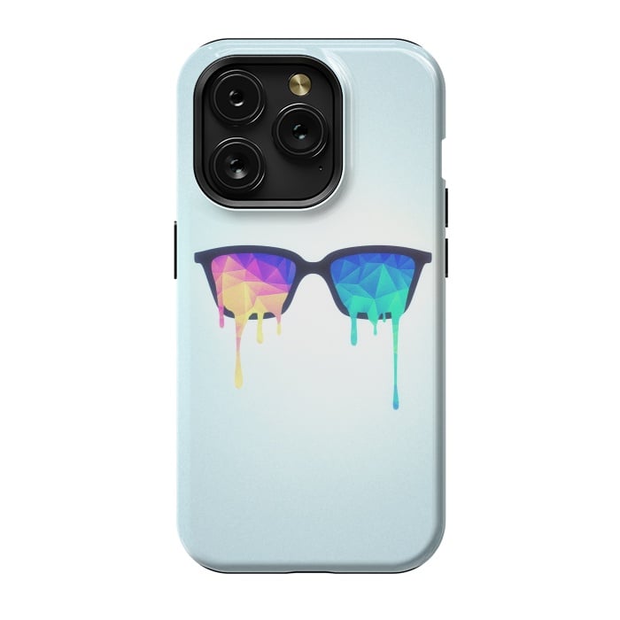 iPhone 15 Pro StrongFit Psychedelic Nerd Glasses with Melting lsdtrippy by Philipp Rietz
