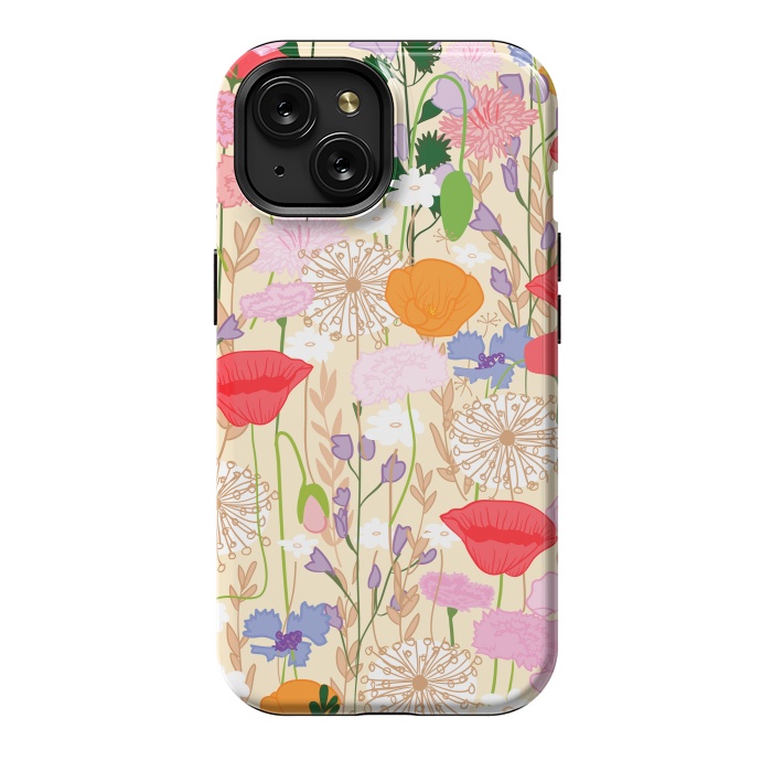 iPhone 15 StrongFit Wildflowers Cream Square by Zoe Charlotte