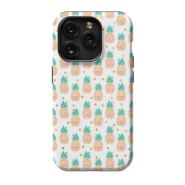 iPhone 15 Pro StrongFit Pineapples by Leska Hamaty