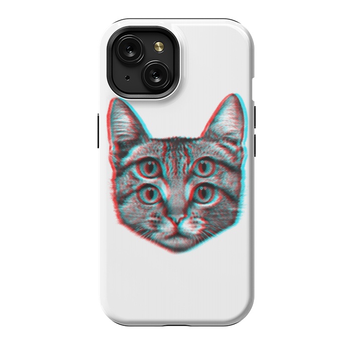 iPhone 15 StrongFit 3D Cat by Mitxel Gonzalez