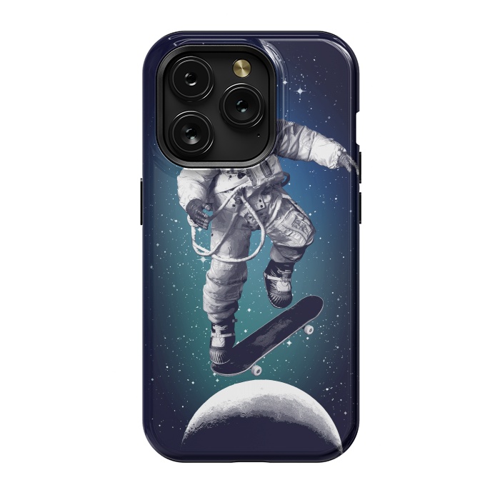 iPhone 15 Pro StrongFit Skateboarding astronaut by Mitxel Gonzalez
