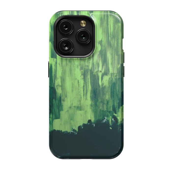 iPhone 15 Pro StrongFit Lime Green Northern Lights by ANoelleJay
