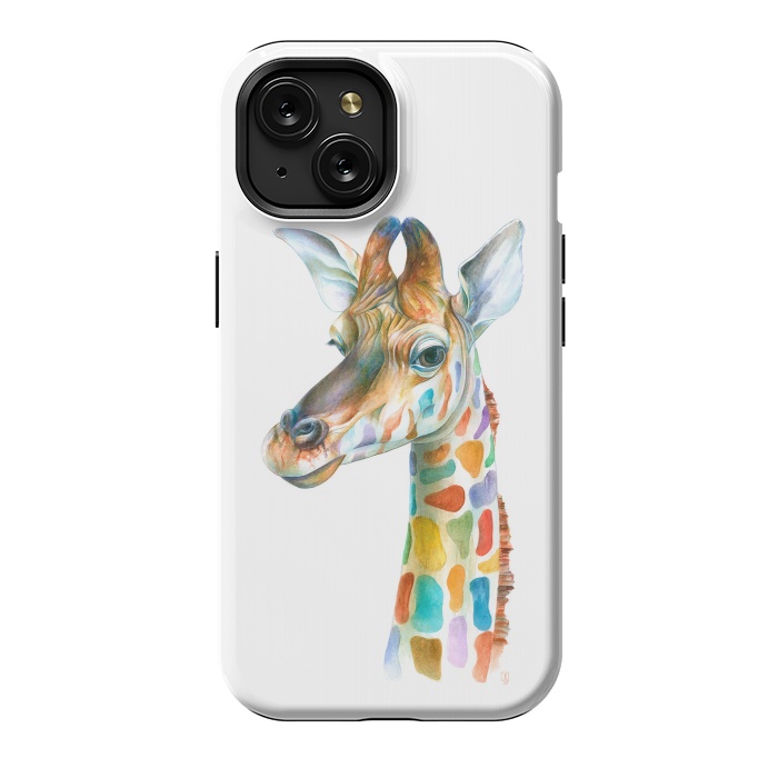 iPhone 15 StrongFit Colorful Giraffe by Brandon Keehner