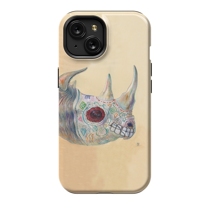 iPhone 15 StrongFit Day of the Dead Rhino by Brandon Keehner