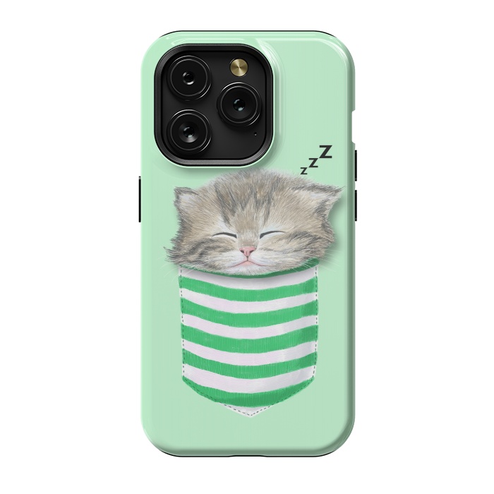 iPhone 15 Pro StrongFit Cat in The Pocket by Tummeow