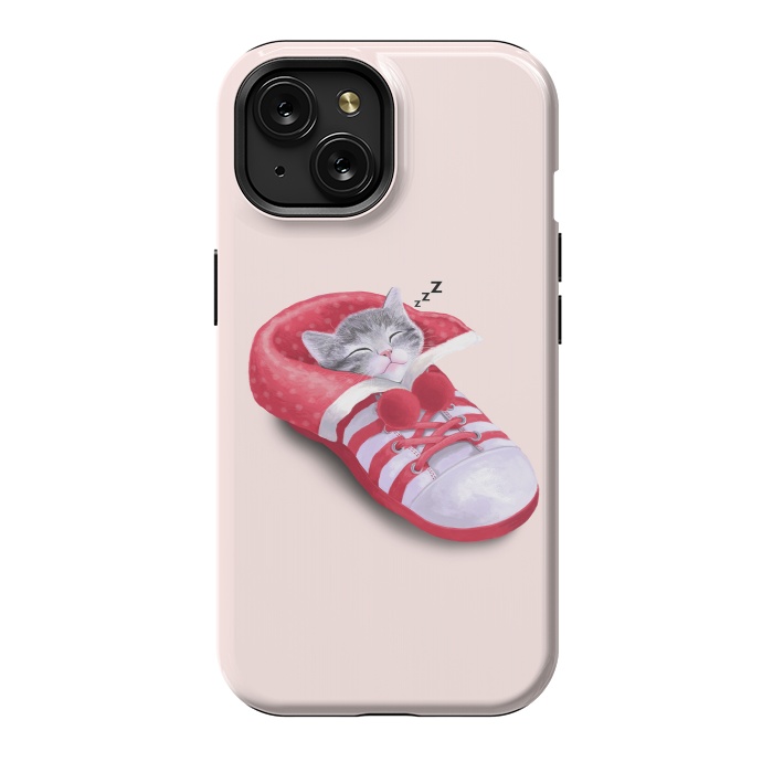iPhone 15 StrongFit Cat in The Shoe by Tummeow
