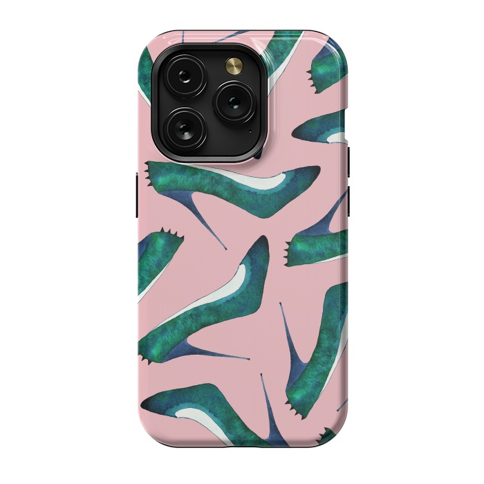 iPhone 15 Pro StrongFit Green With Envy Pink by Amaya Brydon