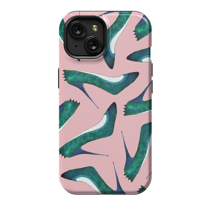 iPhone 15 StrongFit Green With Envy Pink by Amaya Brydon