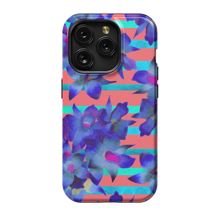 iPhone 15 Pro StrongFit Coral Stripes by Amaya Brydon