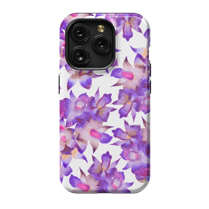 iPhone 15 Pro StrongFit Vintage Floral Violet by Amaya Brydon