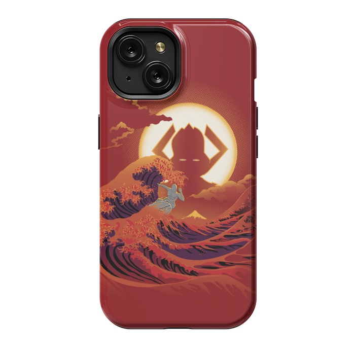 iPhone 15 StrongFit Surfing with the Alien by Samiel Art