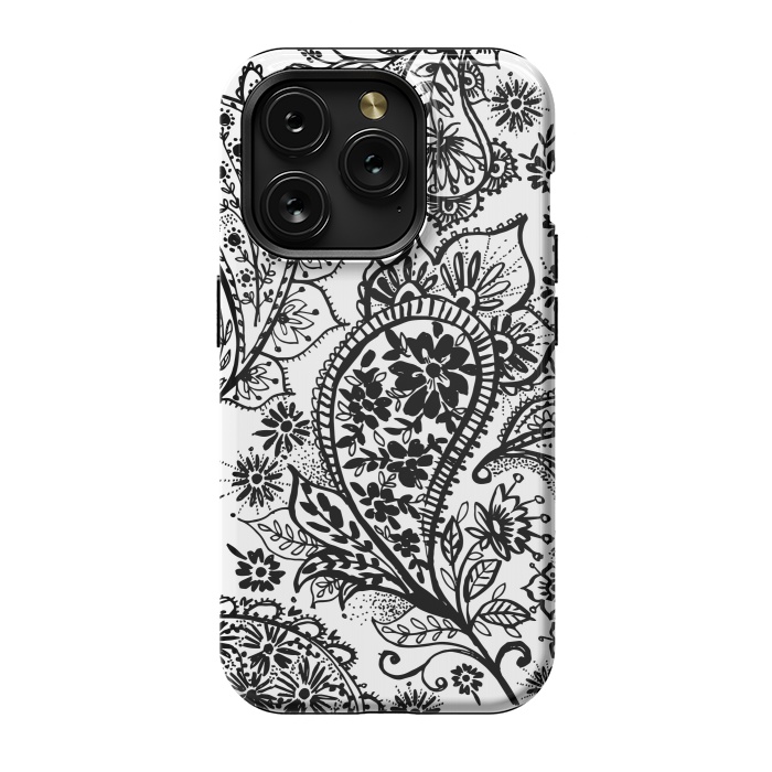 iPhone 15 Pro StrongFit Ink paisley by Laura Grant