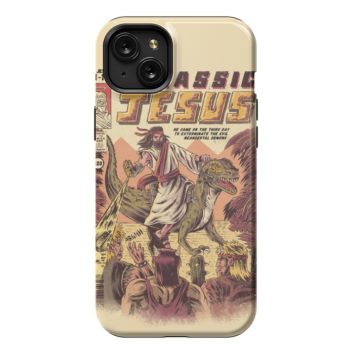 iPhone 15 Plus StrongFit JURASSIC JESUS by Ilustrata