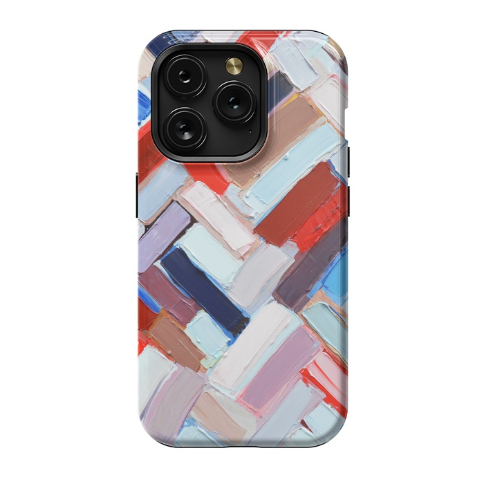 iPhone 15 Pro StrongFit Colorful Chevron by Ann Marie Coolick
