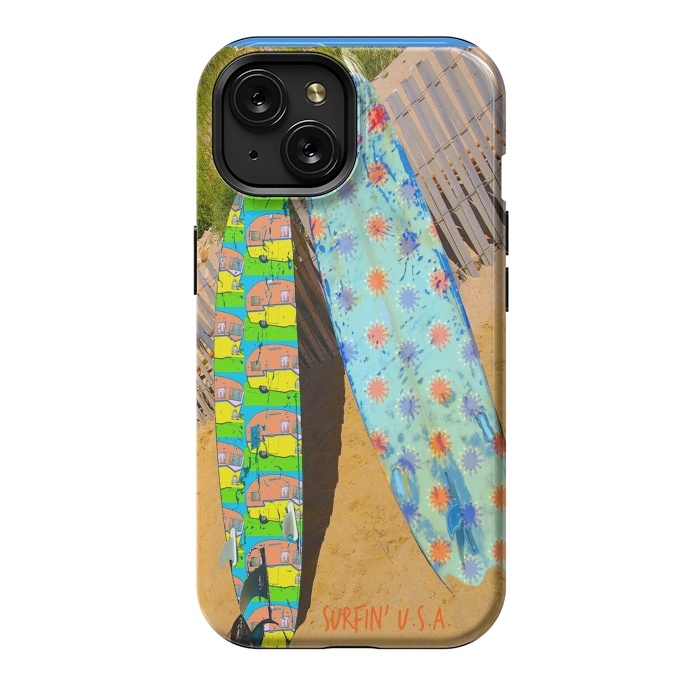 iPhone 15 StrongFit Surfin USA by Bettie * Blue