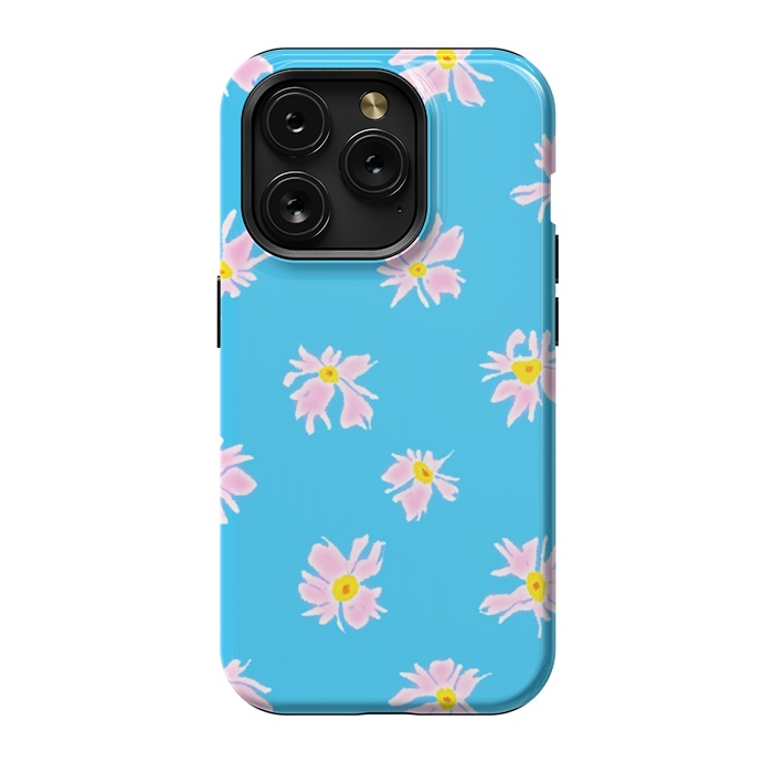 iPhone 15 Pro StrongFit Pink Snow & Sky by Bettie * Blue