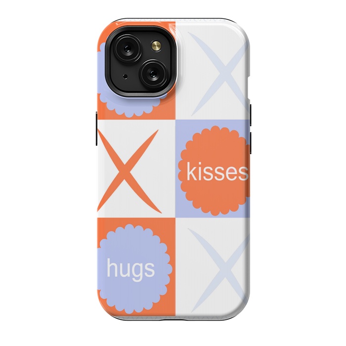 iPhone 15 StrongFit X's & O's -Orange/Lavender by Bettie * Blue