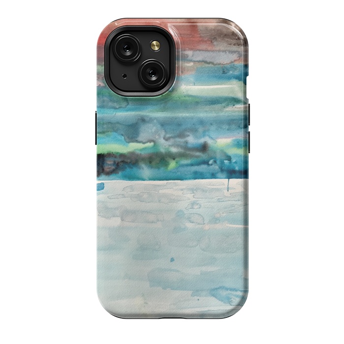 iPhone 15 StrongFit Miami Beach Watercolor #5 by ANoelleJay