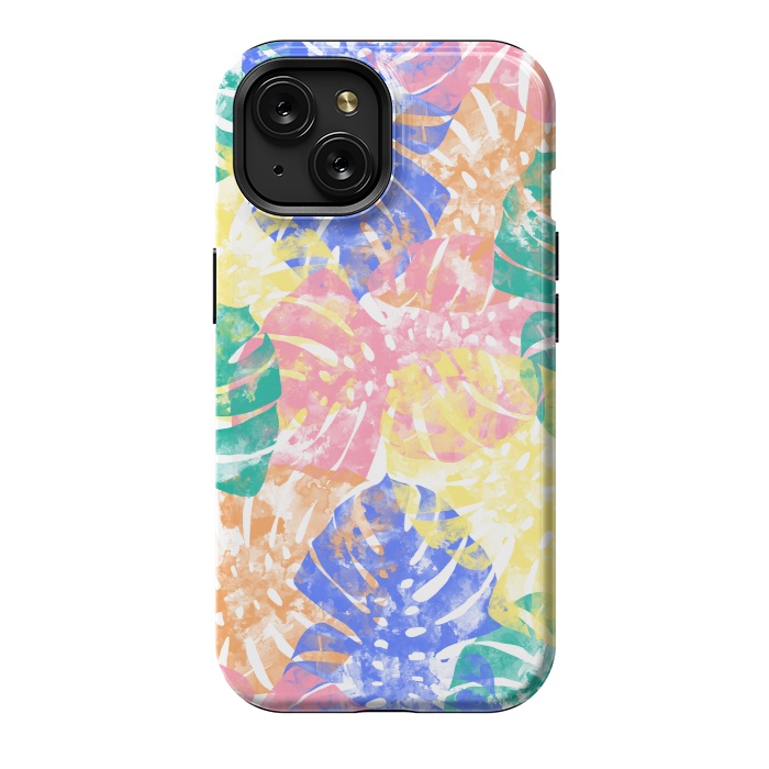 iPhone 15 StrongFit Monstera Colorfull by Rui Faria