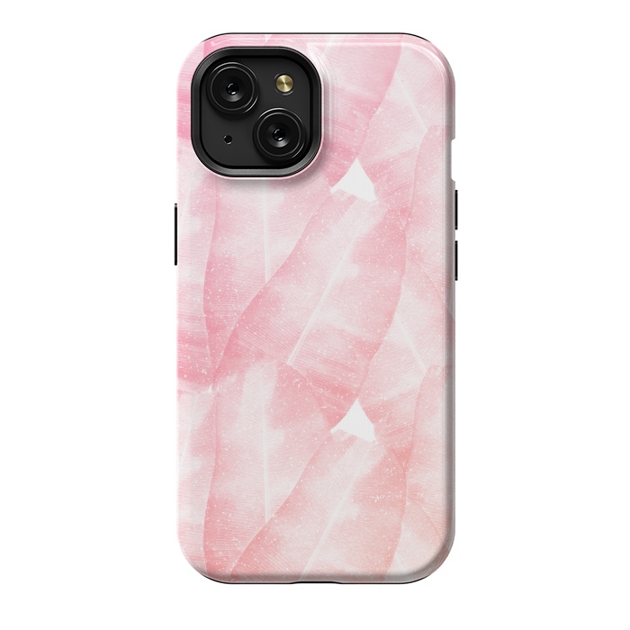 iPhone 15 StrongFit banana leaves pink by Rui Faria
