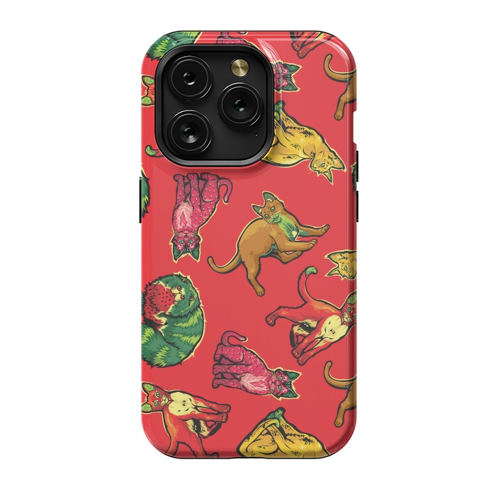 iPhone 15 Pro StrongFit Fruit Cats by Draco