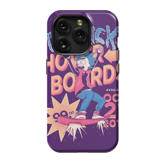 iPhone 15 Pro StrongFit Tiny rick hoverboards by Ilustrata