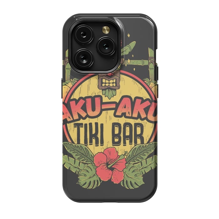 iPhone 15 Pro StrongFit Aku Aku - Tiki Bar by Ilustrata