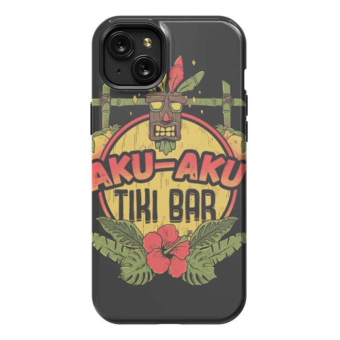 iPhone 15 Plus StrongFit Aku Aku - Tiki Bar by Ilustrata